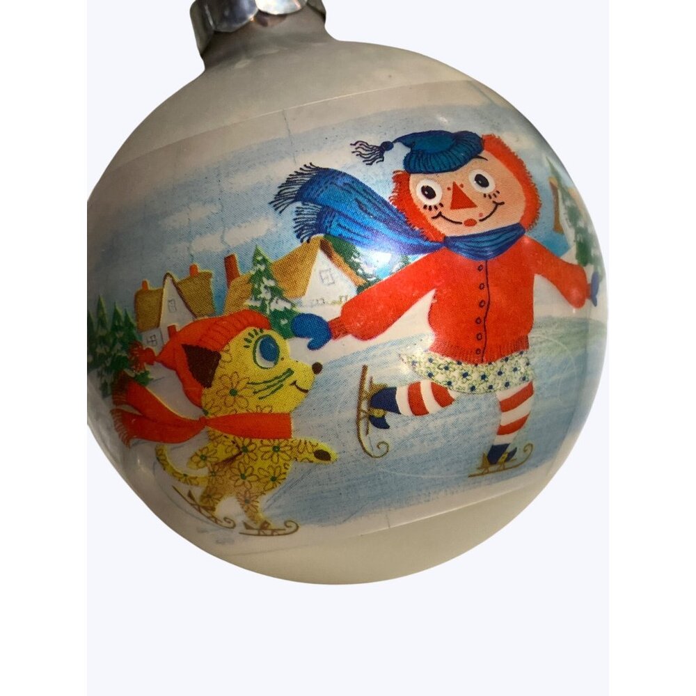 Corning Glass Works Christmas Ornaments Set Of 6 With  Winter Scenes - Picture 2 of 13